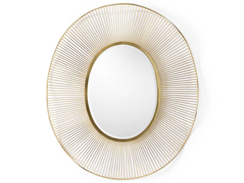 Luton Wall Mirror Abstract Sunburst Design Gold Finish