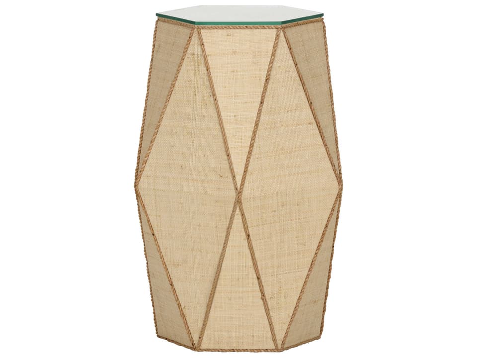 Gabriel Global Hexagon Glass End Table in Natural