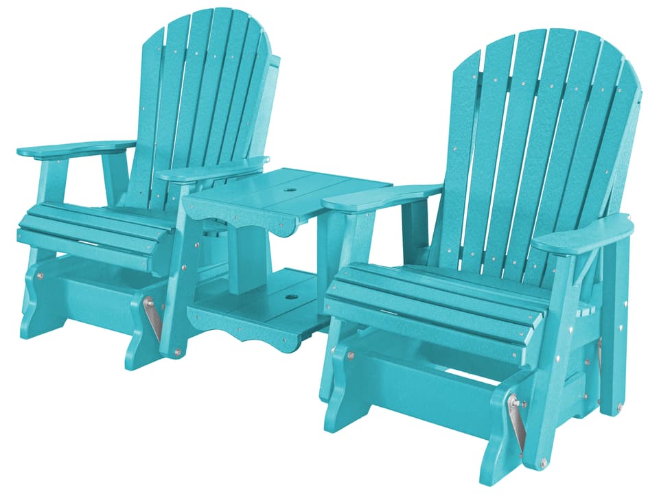 Heritage Recycled Plastic Double Glider Rock-A-Tee Outdoor Patio Lounge Chair
