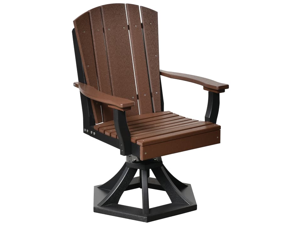 Heritage Recycled Plastic Swivel Rocker Outdoor Patio Dining Arm Chair