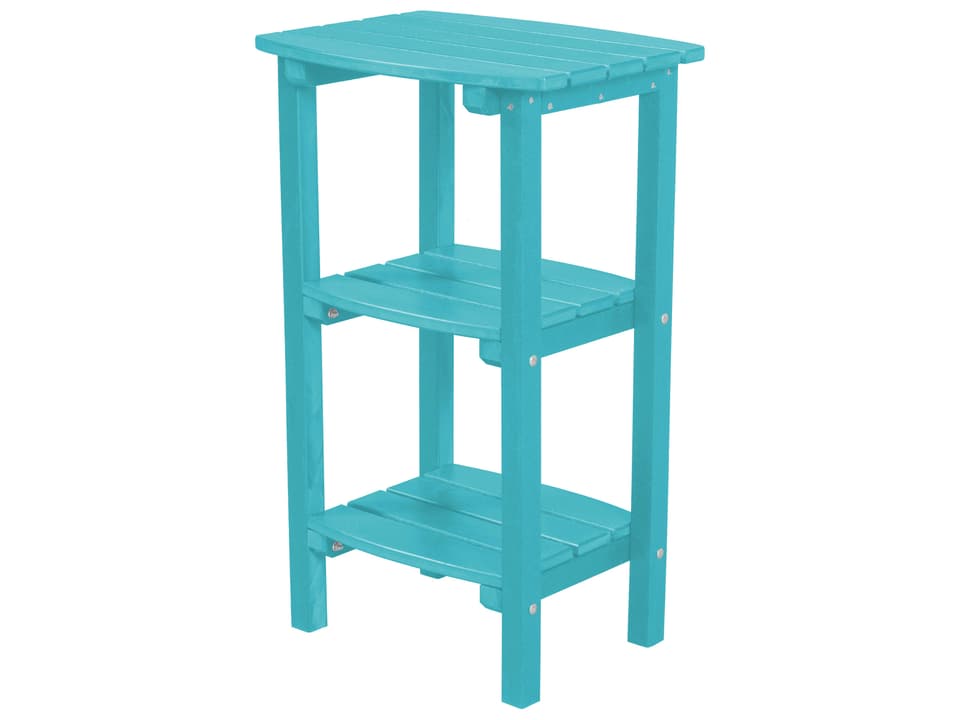 Classic Recycled Plastic 3 Shelf Rectangular Patio End Table
