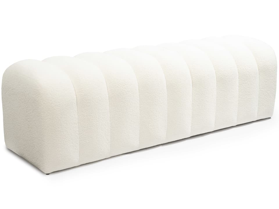 Vertigo White Boucle Bench