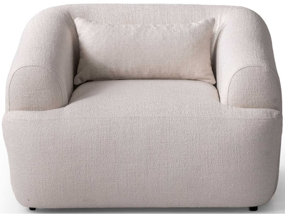 Larissa Accent Chair in White Linen Boucle