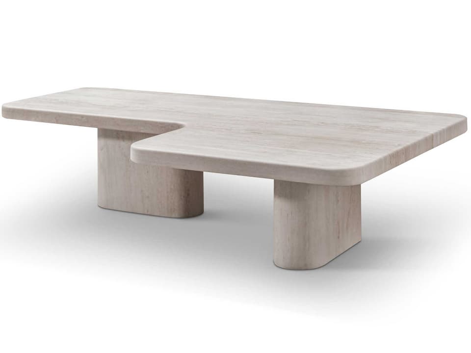 Mosaic Large Coffee Table in Beige Travertine
