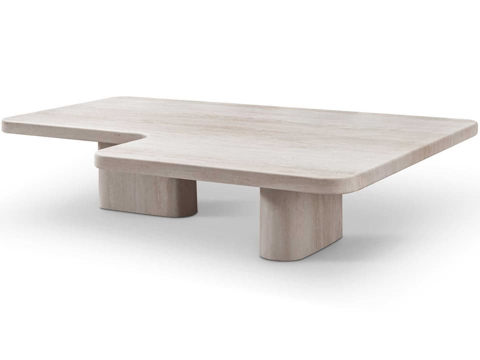 Mosaic Small Beige Travertine Coffee Table