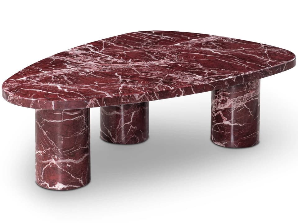 Amore Rectangle Coffee Table in Rosso Levanto Marble