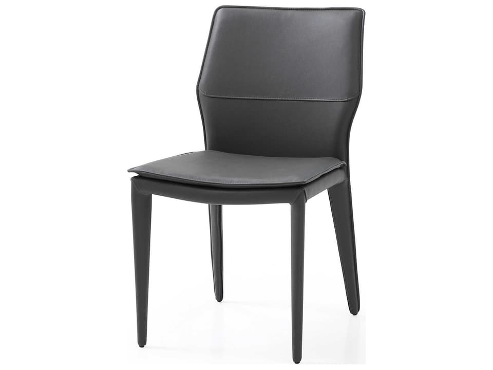 Miranda Gray Faux Leather Armless Dining Chair Set of 2