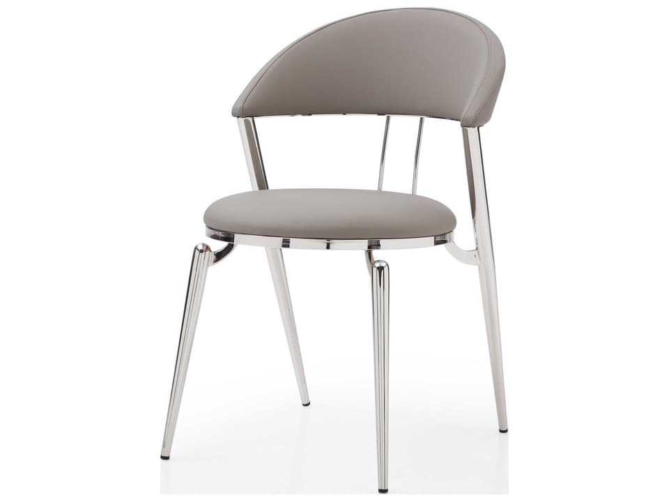 Geneva Silver Faux Leather Armless Dining Chair Set of 2