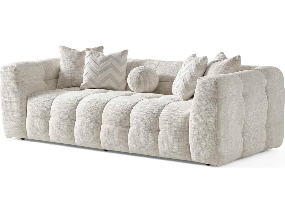 Cloud 3-Seat Sofa in Beige Chenille Fabric