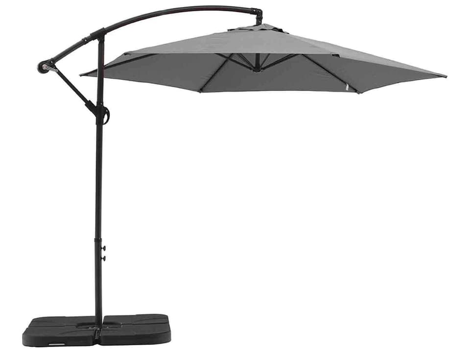 Aiden Outdoor Standing Umbrella in Gray Polyester With Steel Stand