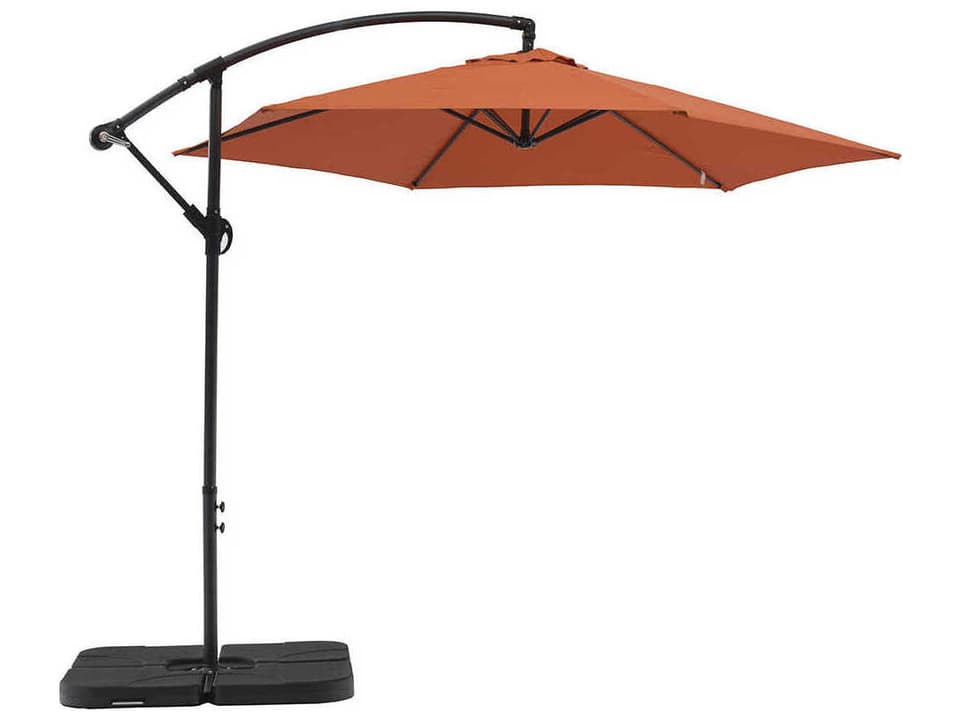 Aiden Outdoor Standing Umbrella in Orange with Steel Stand
