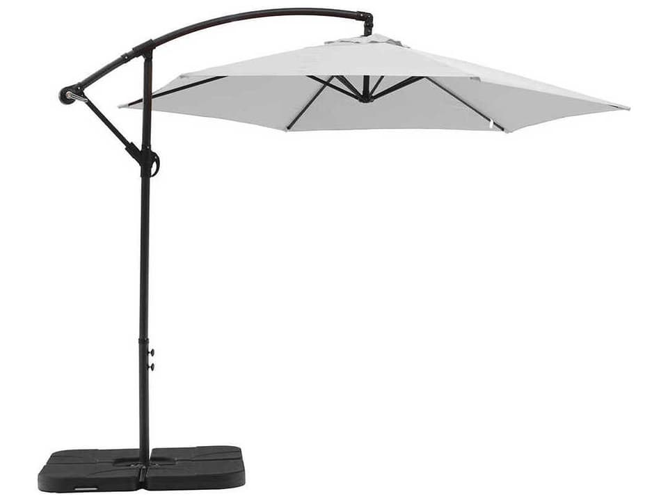 Aiden Outdoor Standing Umbrella in White with Steel Pole