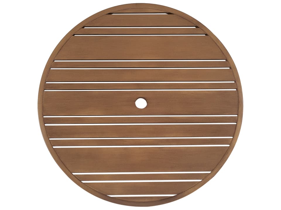 Tri-Slat Round Dining Table Top with Umbrella Hole
