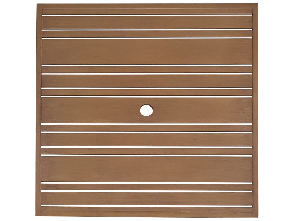 Tri-Slat Extruded Aluminum Square Table Top with Umbrella Hole