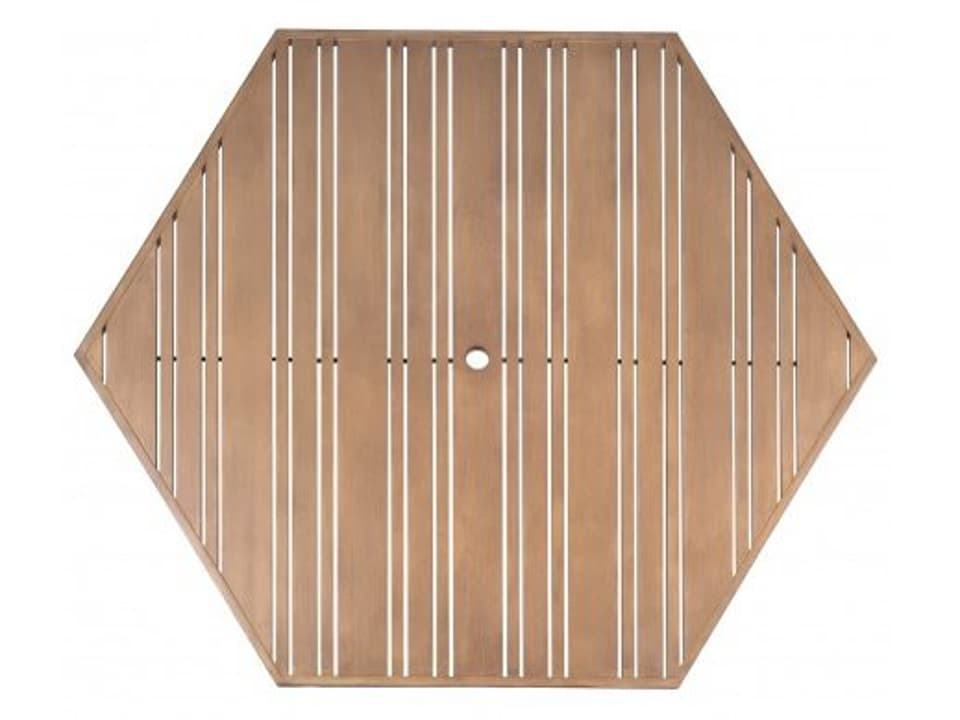 Tri-Slat 60-Inch Hexagonal Table Top with Umbrella Hole