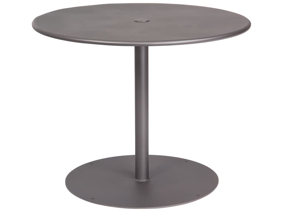 Wrought Iron Round Outdoor Dining Table with Umbrella Hole