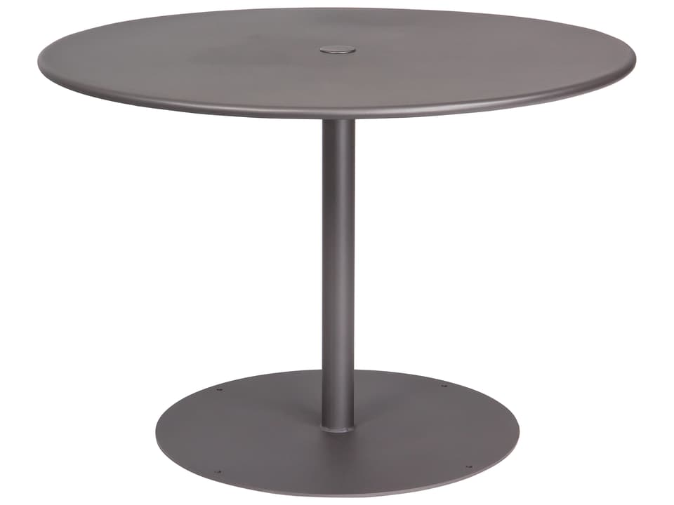 ADA Compliant 42-Inch Round Solid Top Wrought Iron Dining Table with Pedestal Base