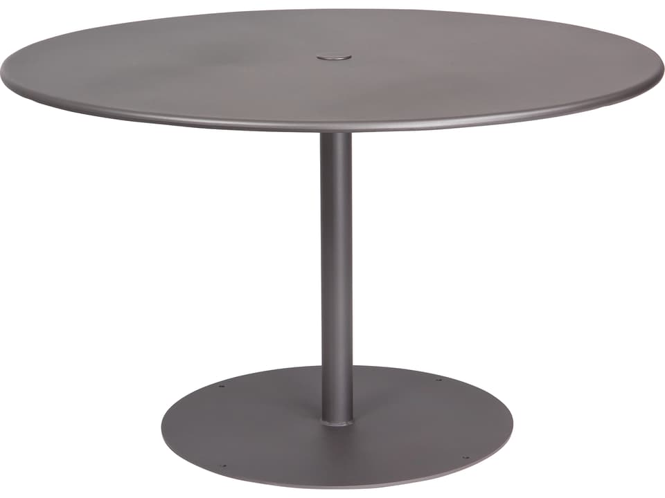 Wrought Iron ADA 48-Inch Round Outdoor Dining Table with Umbrella Hole