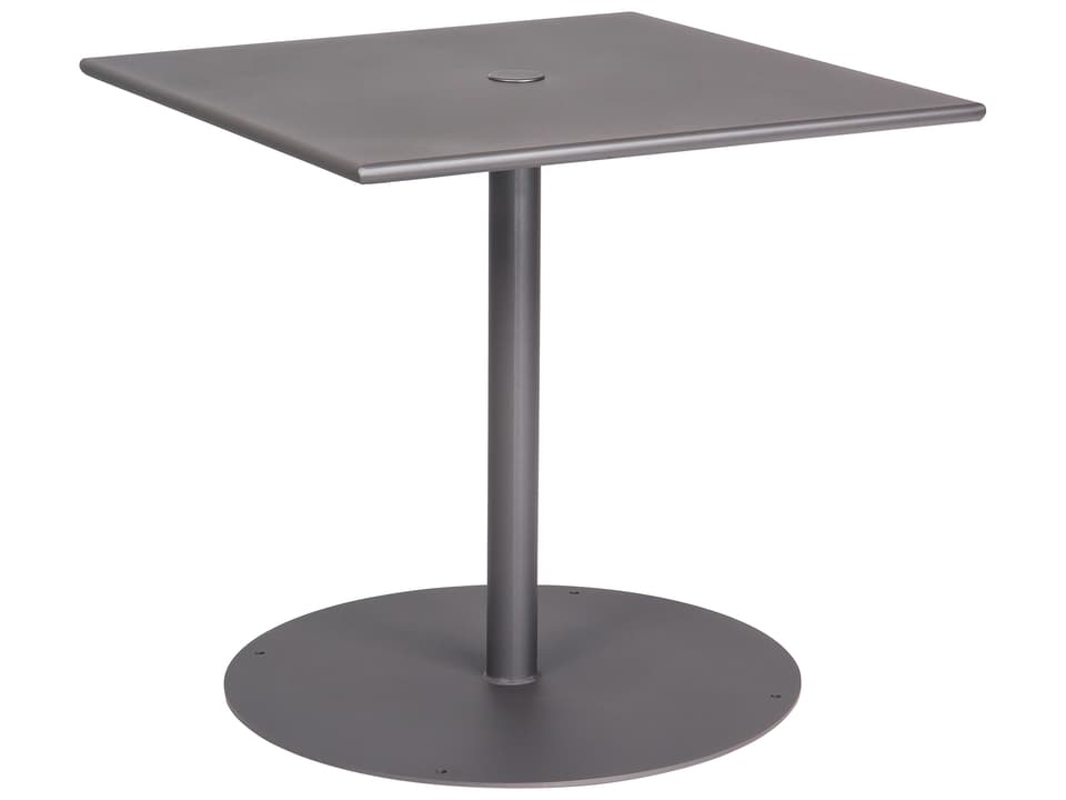 Wrought Iron 30-Inch Square Bistro Table with Umbrella Hole