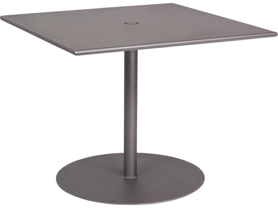 36 Inch Wrought Iron Square Bistro Table with Umbrella Hole