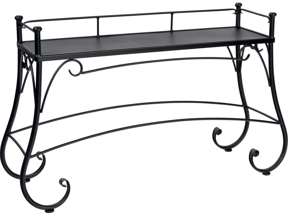 Wrought Iron Rectangular Solid Top Patio Console Table