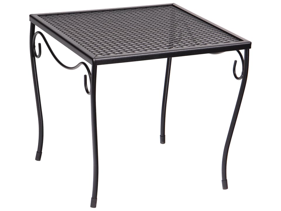 Wrought Iron Mesh Square Medium Patio End Table