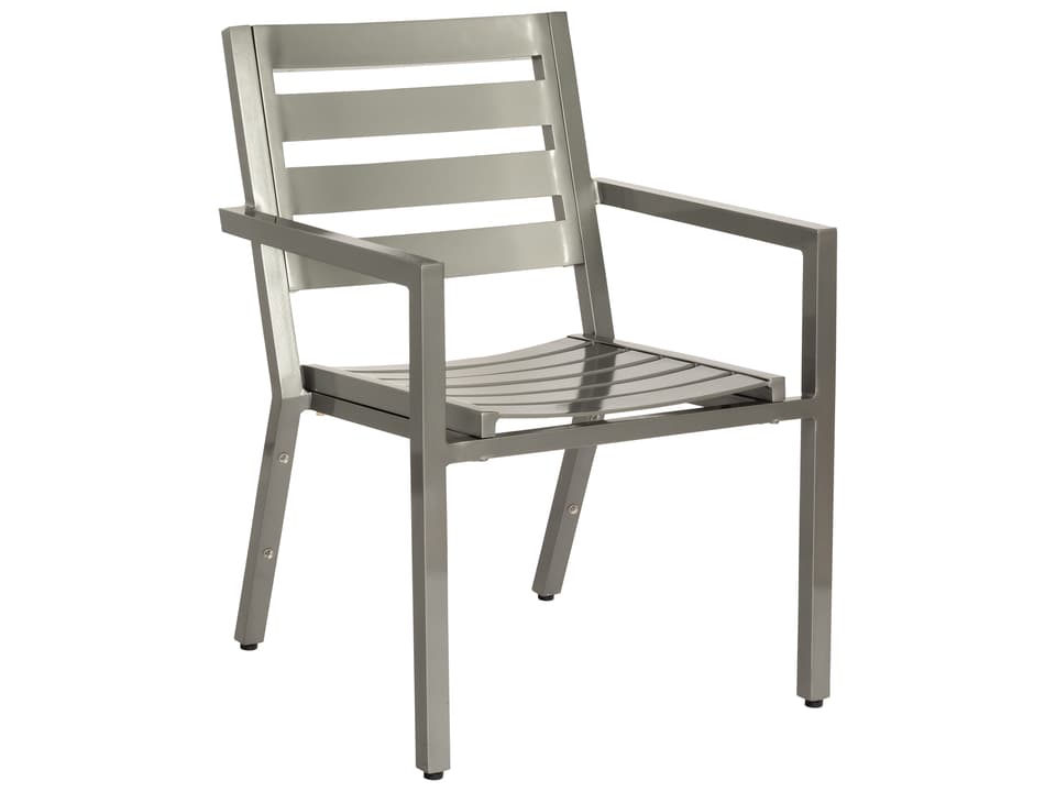 Palm Coast Slat Aluminum Stackable Outdoor Dining Arm Chair