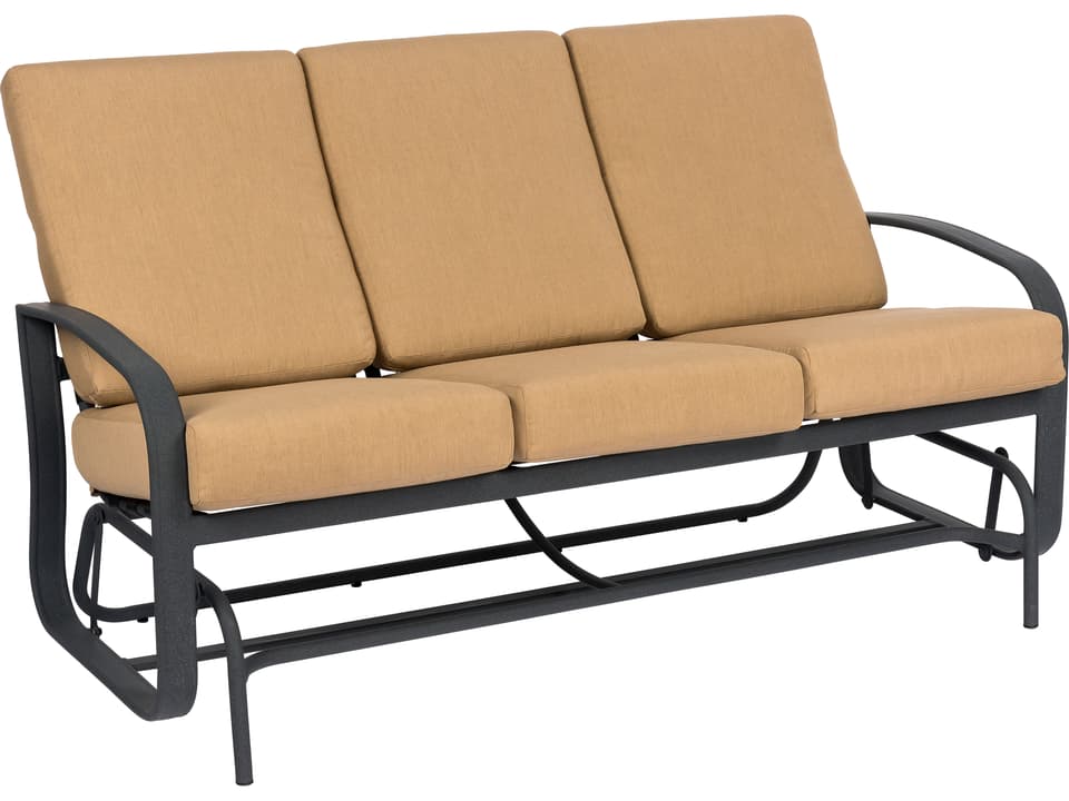 Cayman Isle 3-Seat Outdoor Gliding Sofa with Custom Finish and Fabric