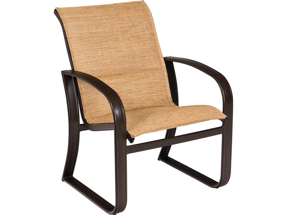 Cayman Isle Padded Sling Aluminum Outdoor Patio Dining Arm Chair