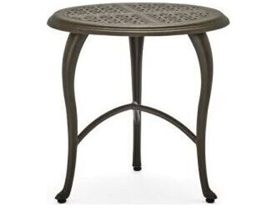 Hampton 22-Inch Round Cast Aluminum End Table with Cabriole Base