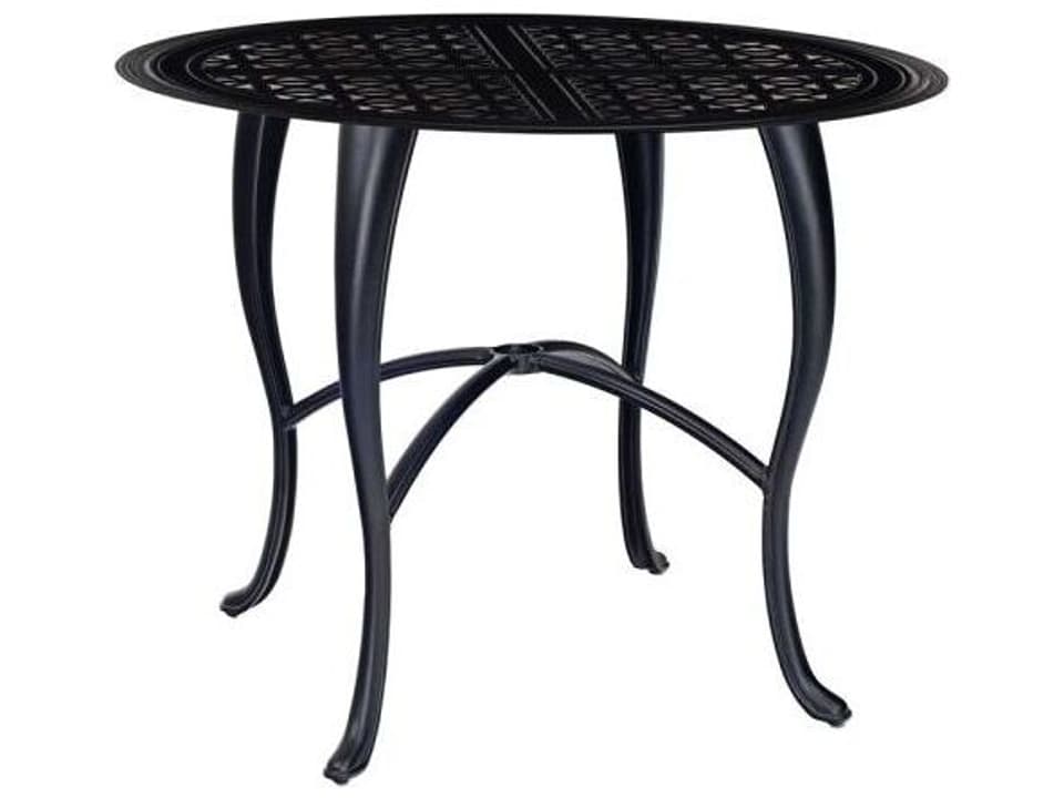Hampton Cast Aluminum Round Counter Height Table with Umbrella Hole