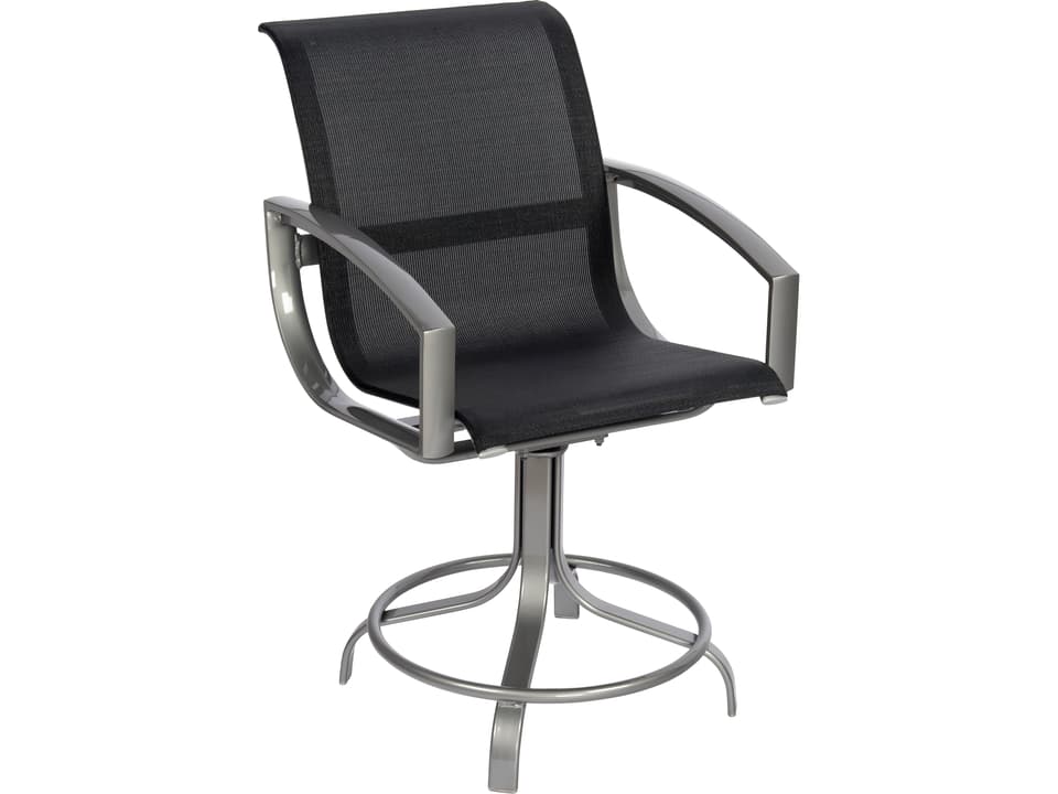 Metropolis Sling Aluminum Swivel Outdoor Counter Stool