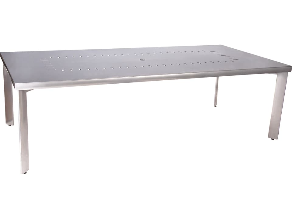 Metropolis 90-Inch Rectangular Outdoor Dining Table with Umbrella Hole