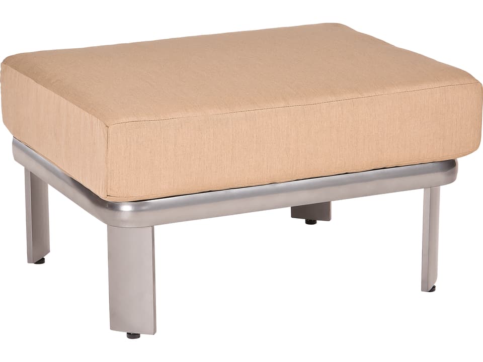 Metropolis Cushion Aluminum Sectional Square Outdoor Ottoman
