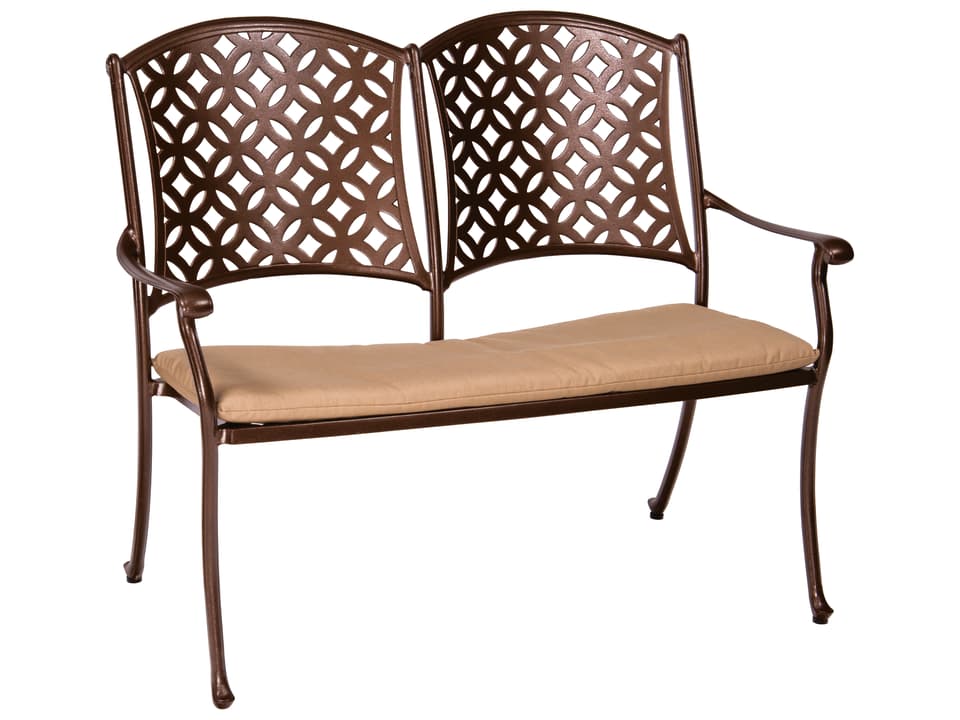Casa Cast Aluminum Outdoor Bench with Cushion