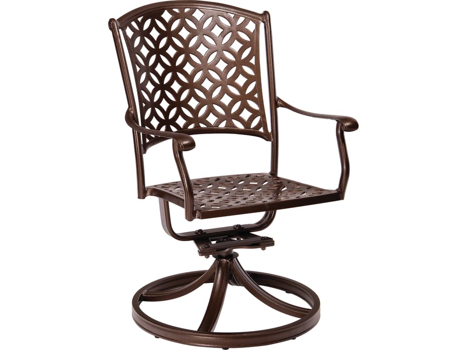 Casa Cast Aluminum Swivel Rocker Dining Arm Chair