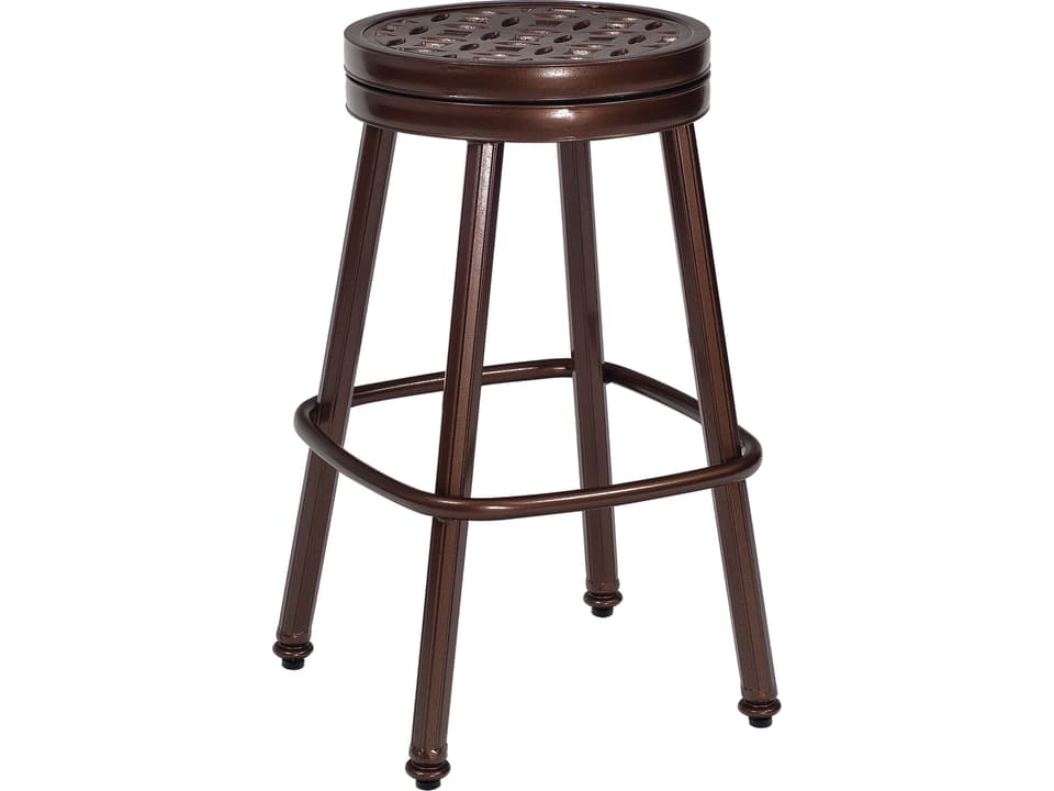 Casa Round Swivel Cast Aluminum Bar Stool in Various Finishes