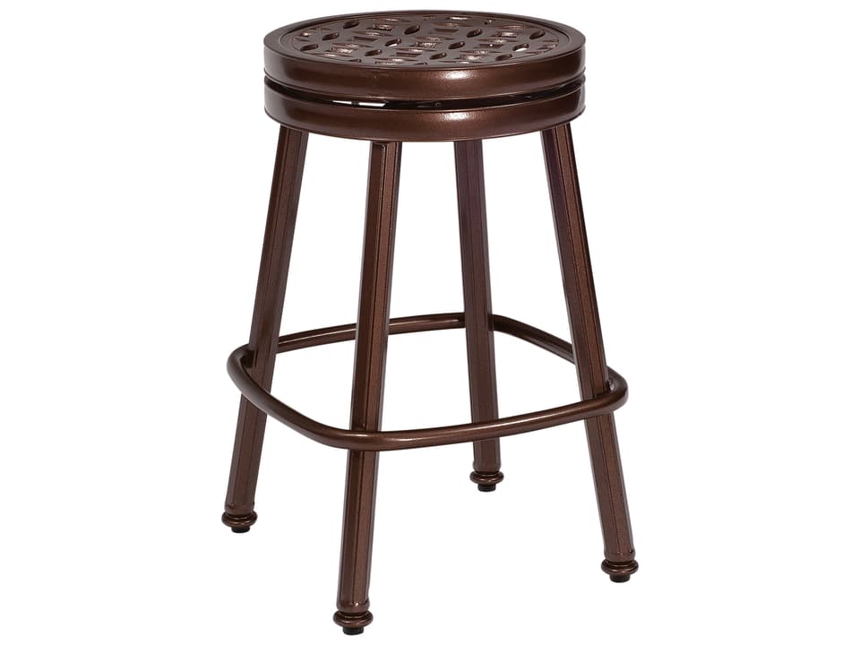 Casa Cast Aluminum Round Swivel Counter Stool with Cushion