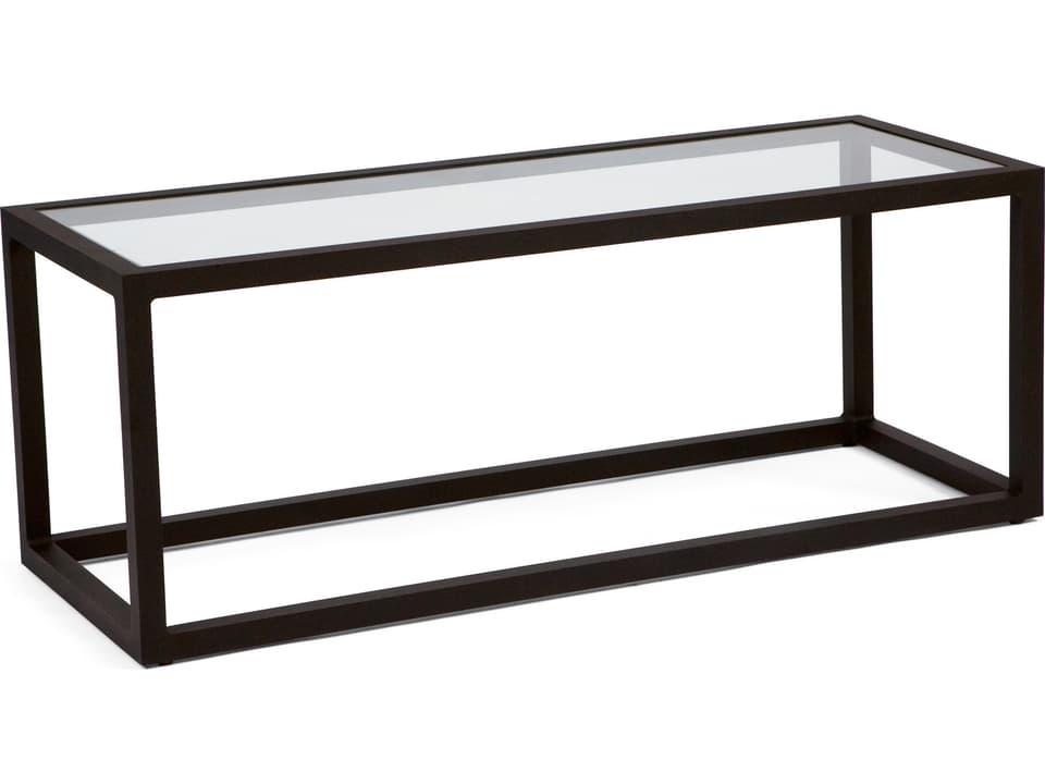 Salona By Joe Ruggiero Aluminum Rectangular Glass Top Outdoor Coffee Table