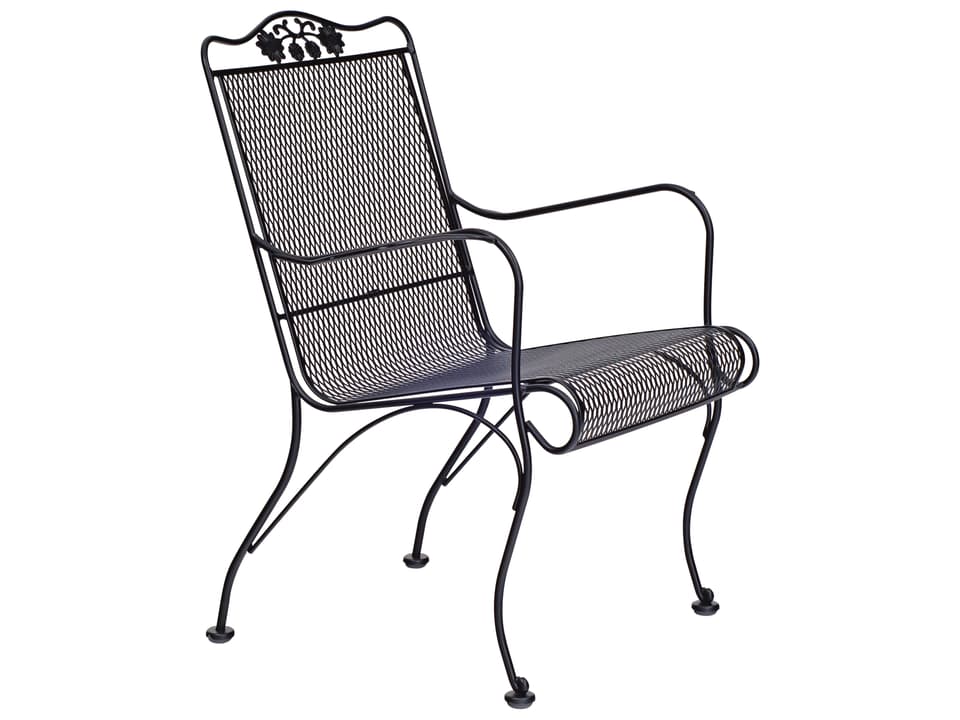 Briarwood Wrought Iron High Back Lounge Chair with Cushion