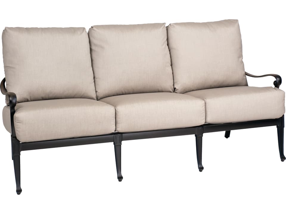 Wiltshire 3-Seat Outdoor Cast Aluminum Sofa with Cushions
