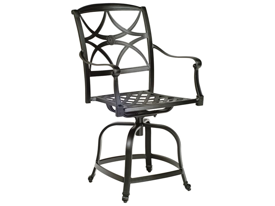 Wiltshire Cast Aluminum Swivel Counter Stool with Cushion