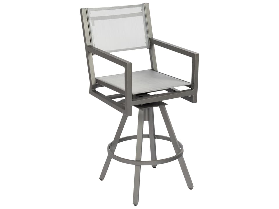 Palm Coast Sling Swivel Bar Stool with Arms
