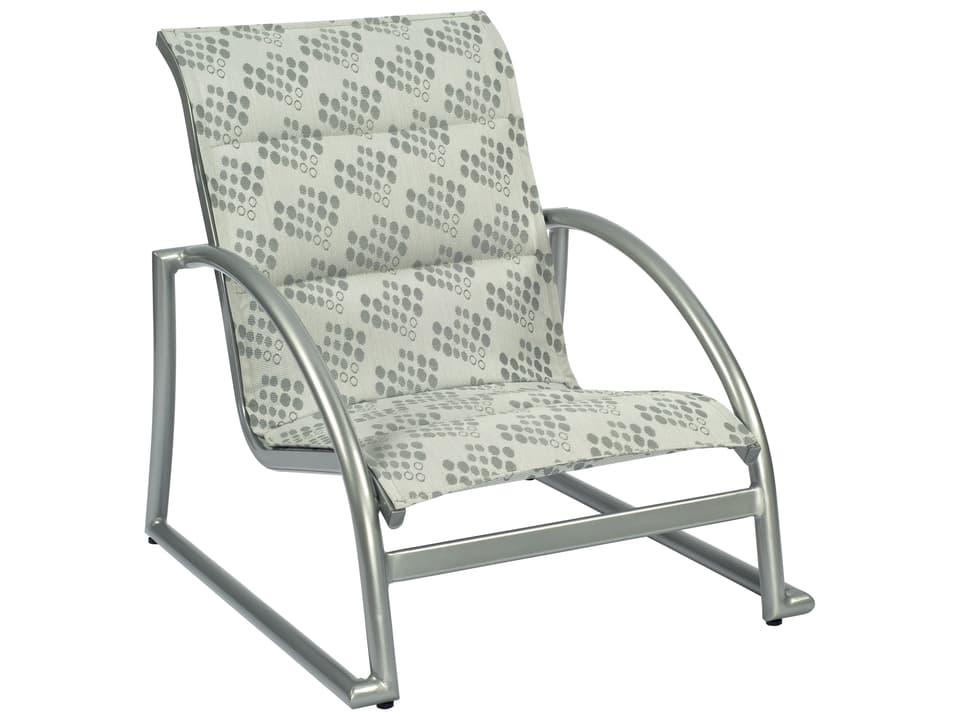 Tribeca Padded Sling Stackable Outdoor Lounge Chair in Powder-Coated Aluminum