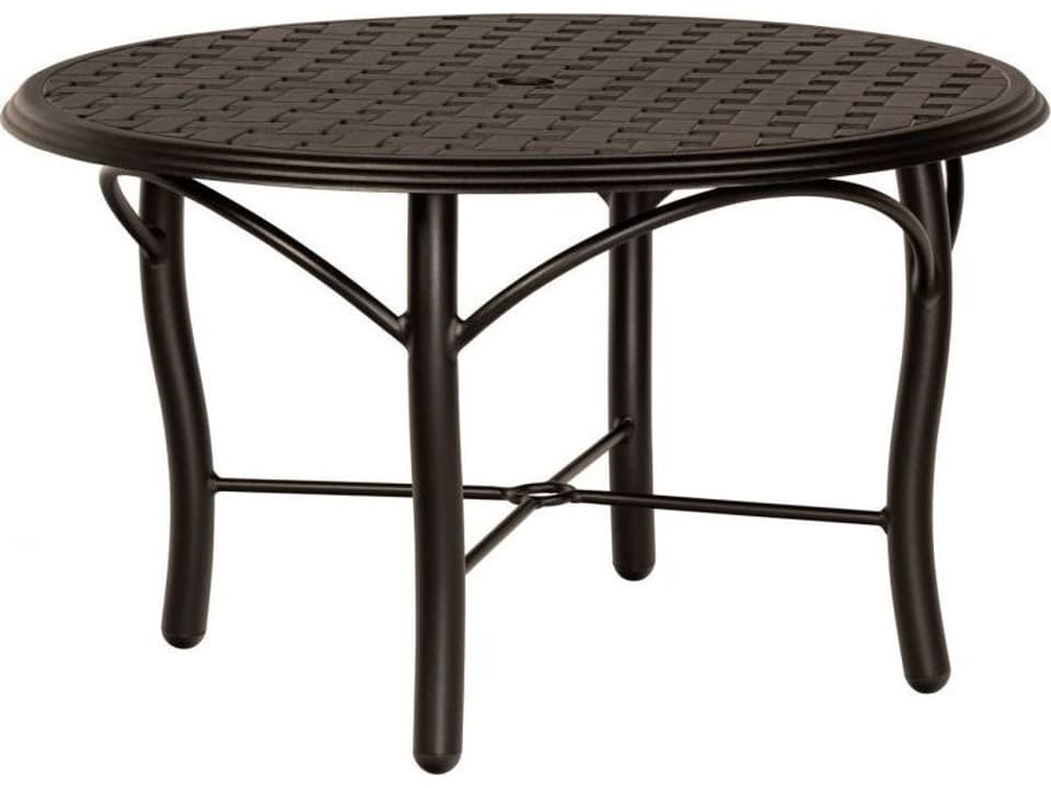 Thatch 36-Inch Round Aluminum Coffee Table with Umbrella Hole