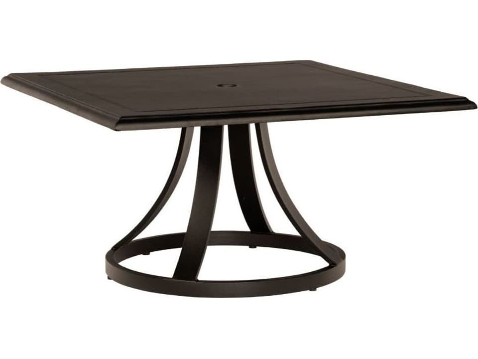 Solid Cast 36-Inch Square Coffee Table with Umbrella Hole