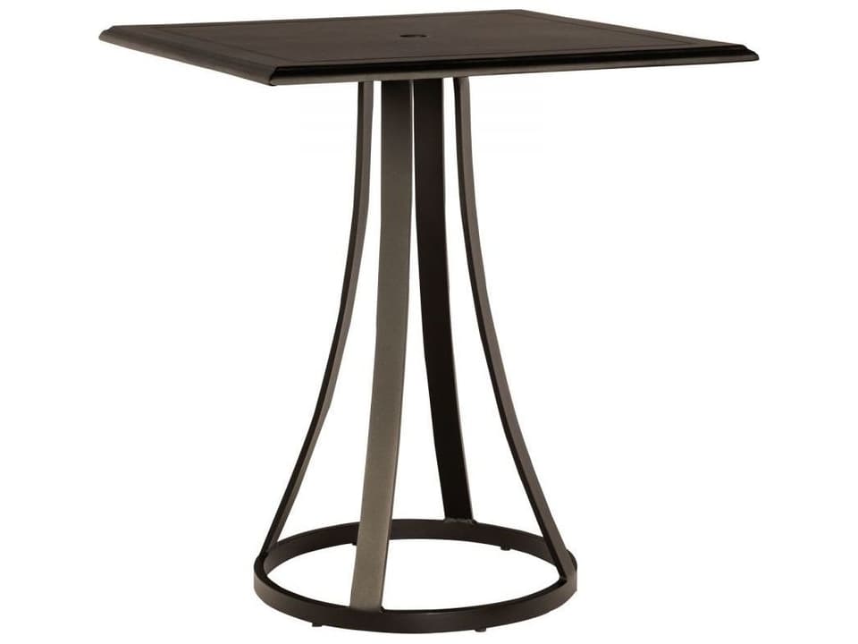 Solid Cast 36-Inch Square Bar Height Table with Umbrella Hole