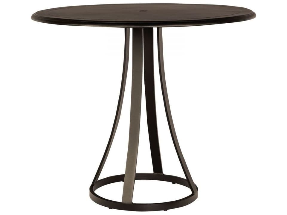 Solid Cast Aluminum 48-Inch Round Bar Table with Umbrella Hole