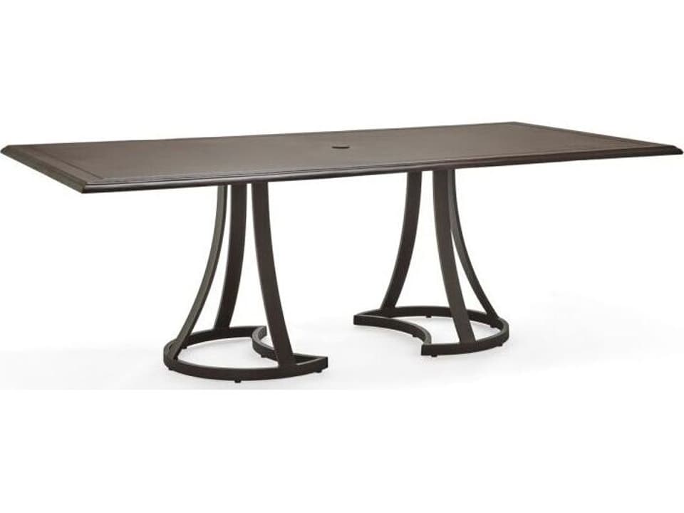 Solid Cast Aluminum Rectangular Dining Table with Mainstreet Base