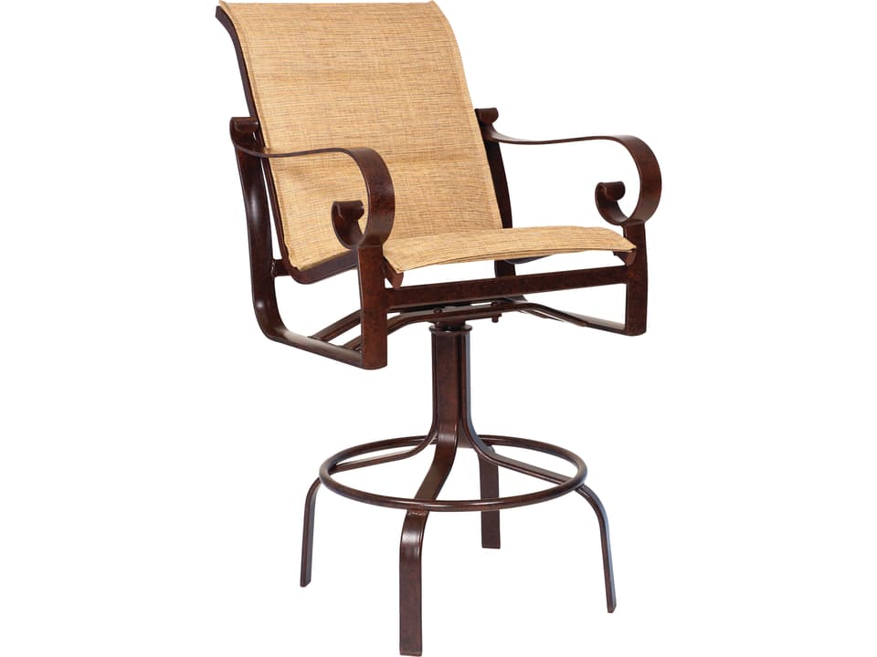 Belden Padded Sling Swivel Outdoor Bar Stool
